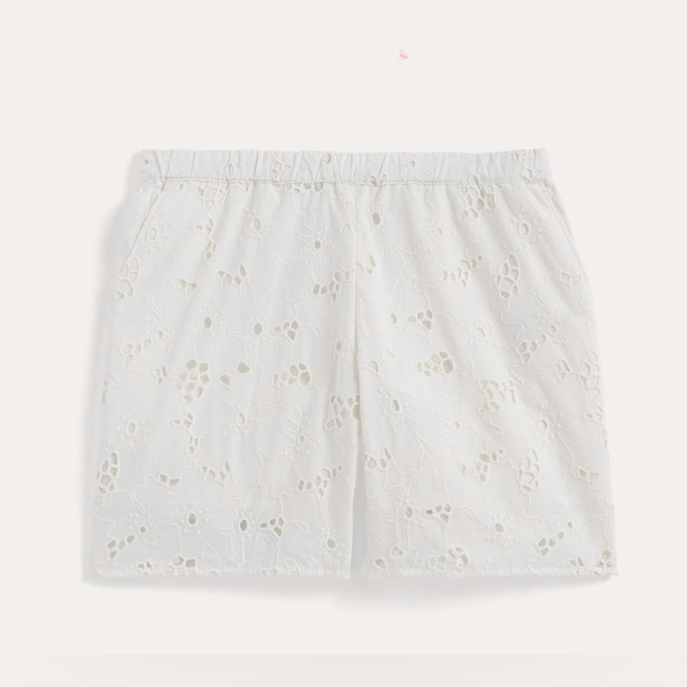 NWT Everlane Women's Ivory Eyelet Pull-on Shorts Size XS Originally $118 - Picture 4 of 4